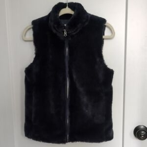 J. Crew Navy Faux Fur Vest
